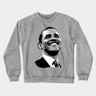 Barack Obama Smile Grayscale Pop Art Crewneck Sweatshirt